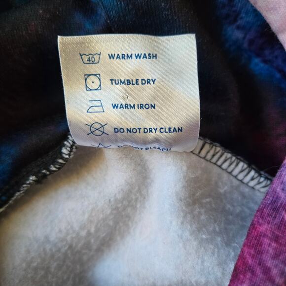 Yes We Vibe Groovy Chakra Peace Hoodie size Large Tunic Length Kangaroo Pocket - Picture 10 of 10